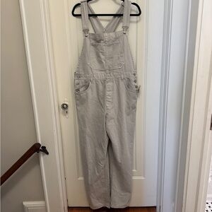 We The Free Light Gray Denim Overalls
